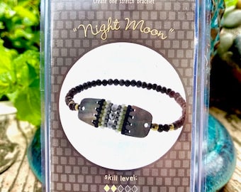 Beadsmith Bracelet Kit, Night Moon Bracelet Kit, Seed Bead Bracelet Kit, Bead Weaving Kit, Beaders Gift Kit, Beading Gift,  Bead Weaver Kit