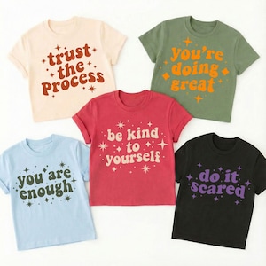 Mental Health Quotes PNG Bundle, Positive Affirmations, 15 Groovy Retro Typography, Sublimation Designs, Instant Digital Download