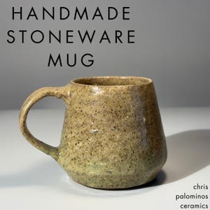 Wheel Thrown Handmade Ceramic Mug - Wheat Yellow Glaze