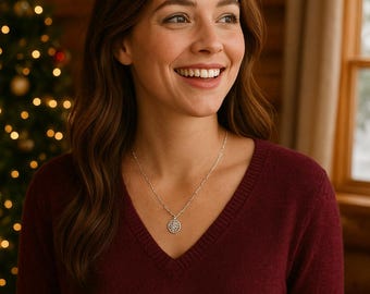 Tree of Life Charm Necklace | Stainless Steel Paperclip Chain | Christmas Gift | Faith Necklace