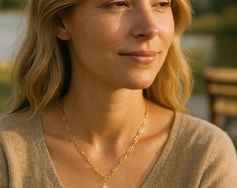Dainty Pearl Charm Necklace | 18K Gold PVD Stainless Steel