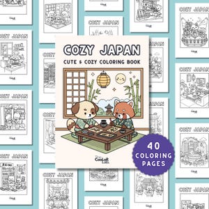 コージージャパン | かわいい塗り絵 | 大胆で簡単なデザイン40選 | PDFダウンロード 画像 1