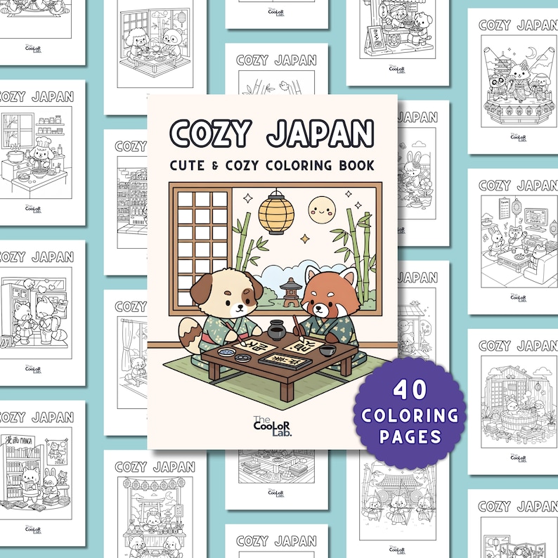 コージージャパン | かわいい塗り絵 | 大胆で簡単なデザイン40選 | PDFダウンロード 画像 1