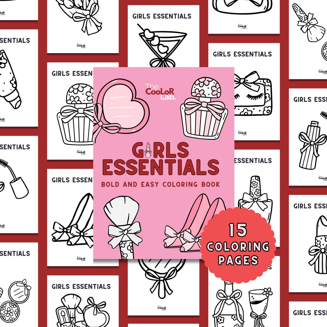 Girls Essentials Coloring Book for Teens & Adults | Bold and Easy ...