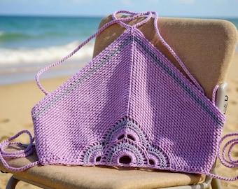 Crochet Halter Bralette Pattern PDF Adjustable Crop Top Summer Boho