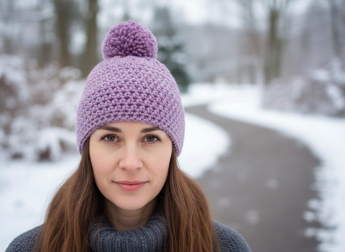 Crochet Beanie Pattern PDF Pom Pom Hat Easy Beginner Winter Women - Etsy