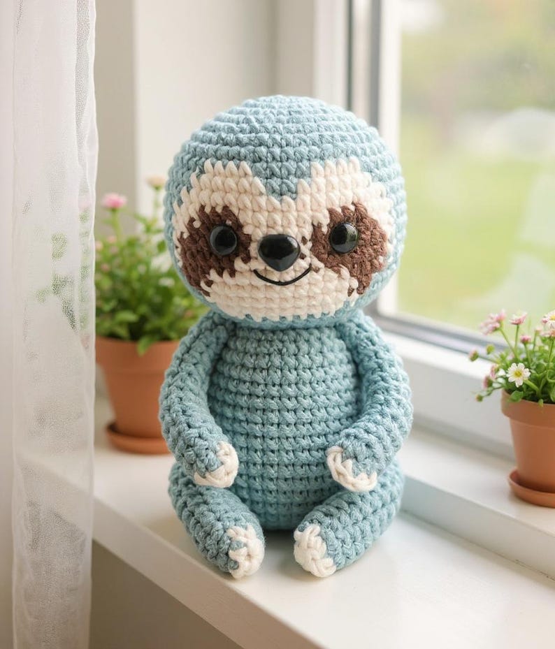 Amigurumi Sloth Crochet Pattern, Cute Lazy Animal Plush Toy PDF ...