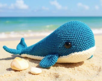 Whale Amigurumi Crochet Pattern, Beginner Friendly PDF Tutorial (Instant Download)
