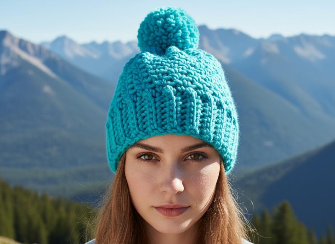 Crochet Hat Pattern PDF Chunky Beanie Pom Pom Easy Winter Set Scarf - Etsy