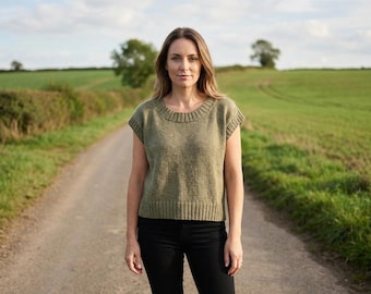Oversized Knit Tee Pattern PDF, Boat Neck Top, Drop Shoulder Shirt XS-5XL