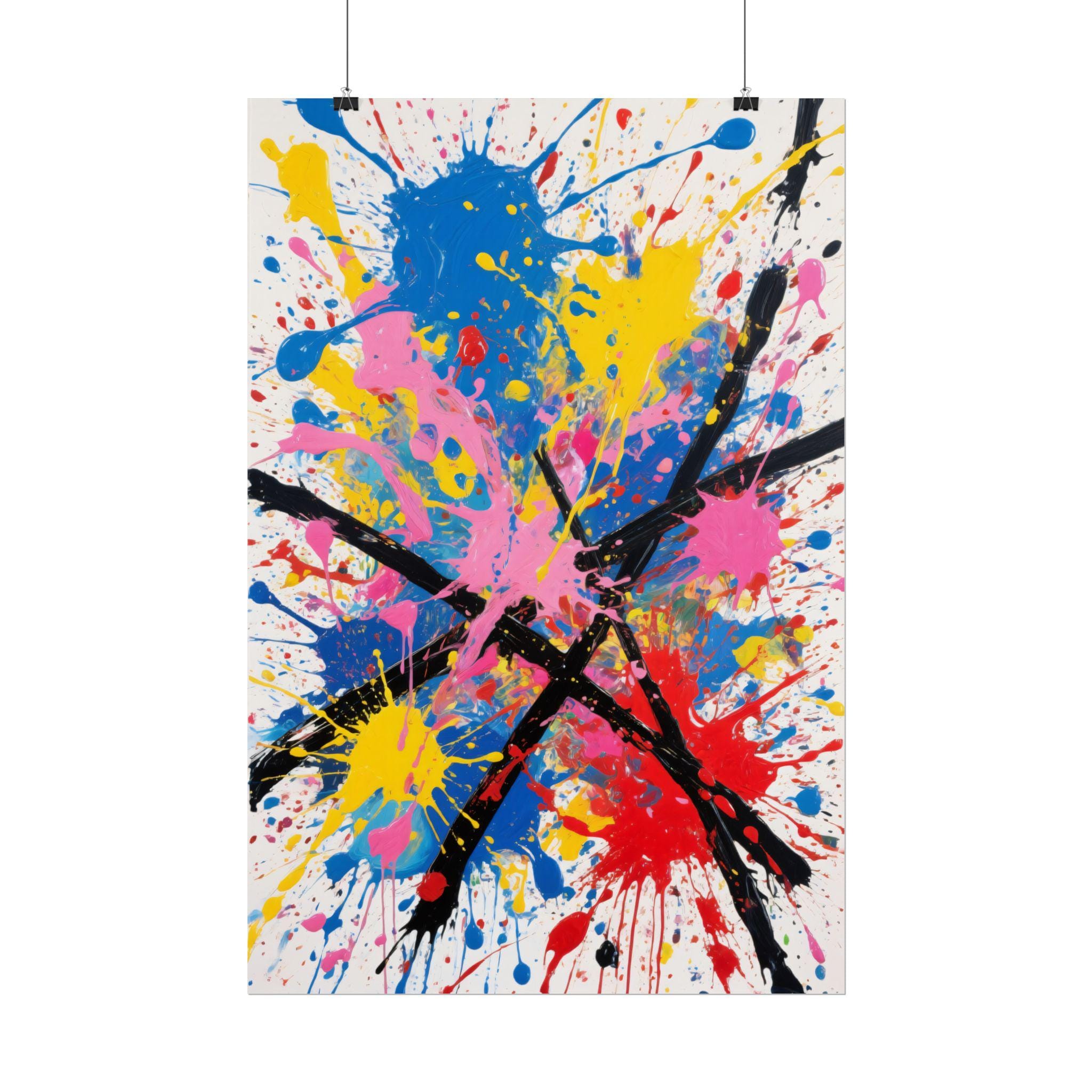 Abstract Paint Splash Art Print - Colorful Explosion Poster - Modern ...