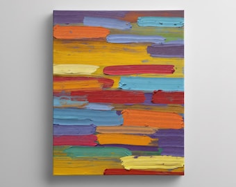 Colorful Textured Abstract Canvas Wall Art Print - Modern Decor for Living Room Bedroom