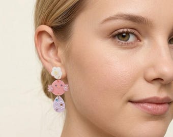 Pendientes colgantes de resina con forma de pollito de Pascua, joyas para amantes de los animales de primavera