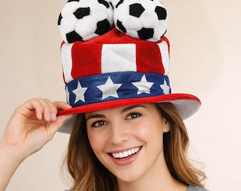 Gorra de fiesta para aficionados al fútbol de la Copa Mundial de la FIFA de EE. UU. / Gorra para el día del partido / Ropa para fiestas de fútbol