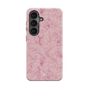 Morganite Lily Samsung Galaxy S26 Plus Phone Case - Floral - Monogram - Pink Flowers Phone Cover - Summer Essential - Trendy - Must-Have