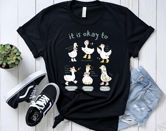 Imagem PNG motivacional de um ganso fofo para camiseta | Imagem PNG para saúde mental | Imagem PNG para conselheiro escolar | Download instantâneo