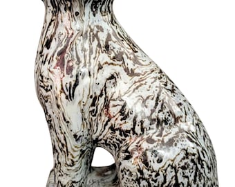 Figura de perro sentado de cerámica vintage con aspecto de mármol, estatua coleccionable para mascotas, decoración del hogar