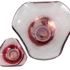 Vintage Indiana Glass Ruby Red Chip & Dip Serving Tray Set-Missing Bracket