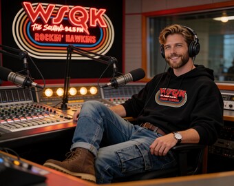 WSQK 94.5 Hoodie | Retro 80s Radio Station Sweatshirt | Hawkins Inspired | 50,000 Watts