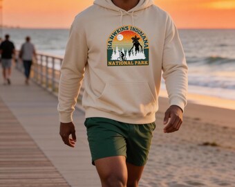Hawkins Indiana Hoodie | Retro National Park Style | Fan Inspired Sweatshirt