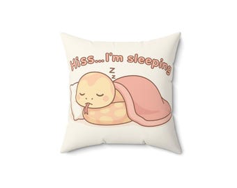 Spun Polyester Square Pillow Ball Python