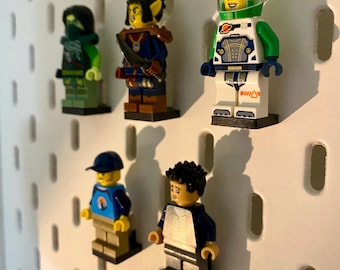 IKEA SKADIS Lego Minifigure Stand | Wall Organizer for LEGO Figures | Pegboard Accessory Holder