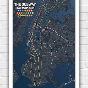 NYC Subway Map Poster – Minimalist Transit Art (Digital Download)