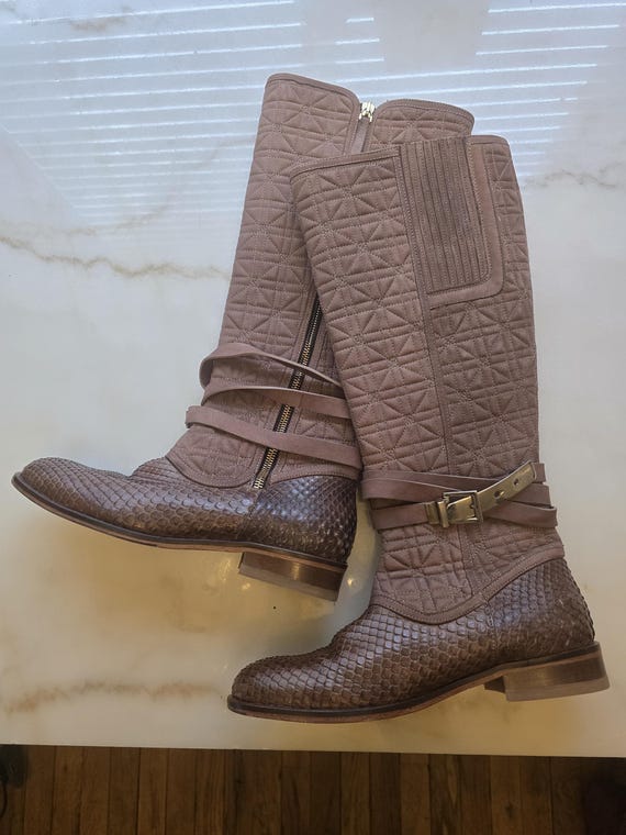 CUADRA - Pathe Brown Western Python Boots for Wom… - image 1