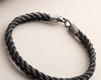 999 Sterling Silver Kazaziye Oxidized Bracelet Men, Weaved Celtic Woven Viking  Hand Braided Anklet Women, Birthday Gifts Him Her Dad Father