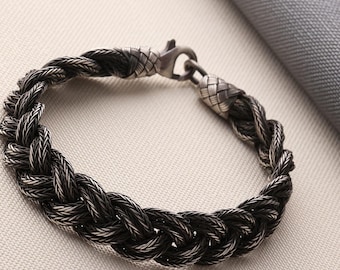 999 Sterling Silver Kazaziye Oxidized Bracelet Men, Weaved Celtic Woven Viking  Hand Braided Anklet Women, Birthday Gifts Him Her Dad Father