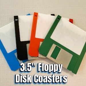 Juego de posavasos retro con forma de disquete (paquete de 4) – Posavasos vintage impresos en 3D