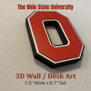 The Ohio State University Wall Decor OSU Desk Art Buckeyes Football Gift for OSU Alumni Gift for Buckeyes fan