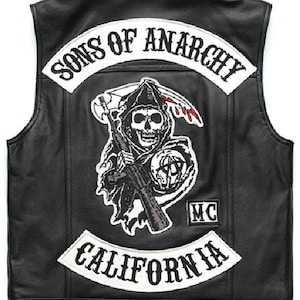 Handmade Jax Teller Vest,SOA Leather Vest, Men's Sons of Anarchy Redwood Original President Vest, SOA Jax Teller Redwood Leather Biker Vests