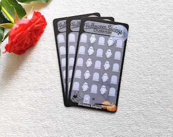 Halloween Savings Challenge - Laminated Tracker to fit A6 Cash stuffing wallet