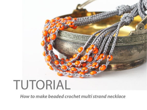 Download Items similar to Crochet jewelry pattern PDF Tutorial How to make a beaded crochet multi strand ...