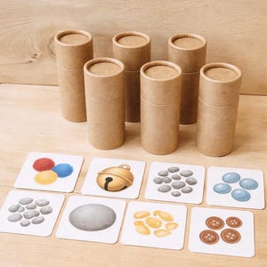 Montessori Sound Tubes Game | Sensory Listening Game for Children | Matching Sound and Image | Educational Activity for Ages 3+