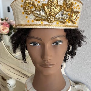 Vintage Whittall & Shon Sequin Pillbox Hat Cream Whittall and shon hat - Gem main image 3