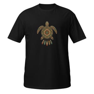 Sea Turtle Medicine Wheel Native American Indigenous Pride T-Shirt, Indigenous Heritage Gift, Sea Turtle Cultural Pride Graphic Tee