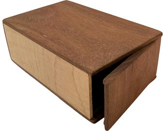 Wooden Keepsake Box - Custom Walnut and Curly Maple Case