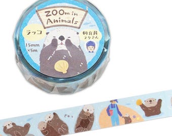 Washi Tape Roll | 15mmx5m | NB.Co | Zoom in Animals | Sea Otter