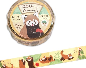 Washi Tape Roll | 15mmx5m | NB.Co | Zoom in Animals | Red Panda