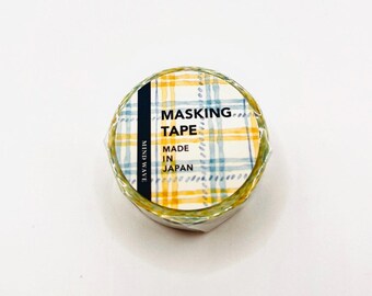 Washi Tape Roll | 15mmx5m | Mindwave | Mustard and Blue Plaid