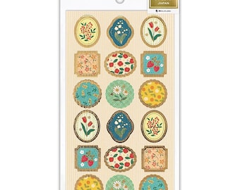 NB.Co | 1 Sticker Sheet | Gold Foil Retro Floral