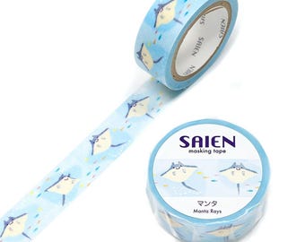 Washi Tape Roll | 15mmx7m | Saien | Manta Rays