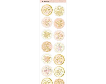 NB.Co | 1 Sticker Sheet | Seal Prier Collection | Gold Foil | Rose
