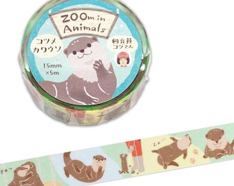 Washi Tape Roll | 15mmx5m | NB.Co | Zoom in Animals | River Otter