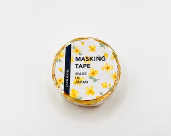 Washi Tape Roll | 15mmx5m | Mindwave | Yellow Watercolour Flowers