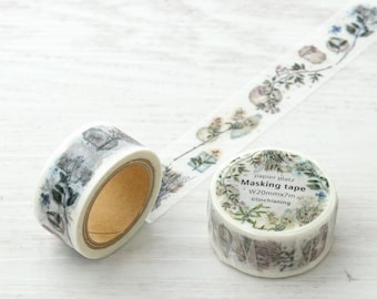 Washi Tape Roll | 20mmx7m | Papier Platz x Linchianing | Floral