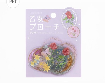 BGM | 30 pcs | Clear Seal Sticker | Flowers