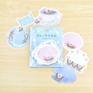 30 sheets | Papier Platz x MILINA | Flake Sticky Notes | Love Sea Otter